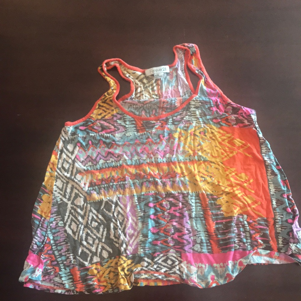 Tribal print racer back tank top